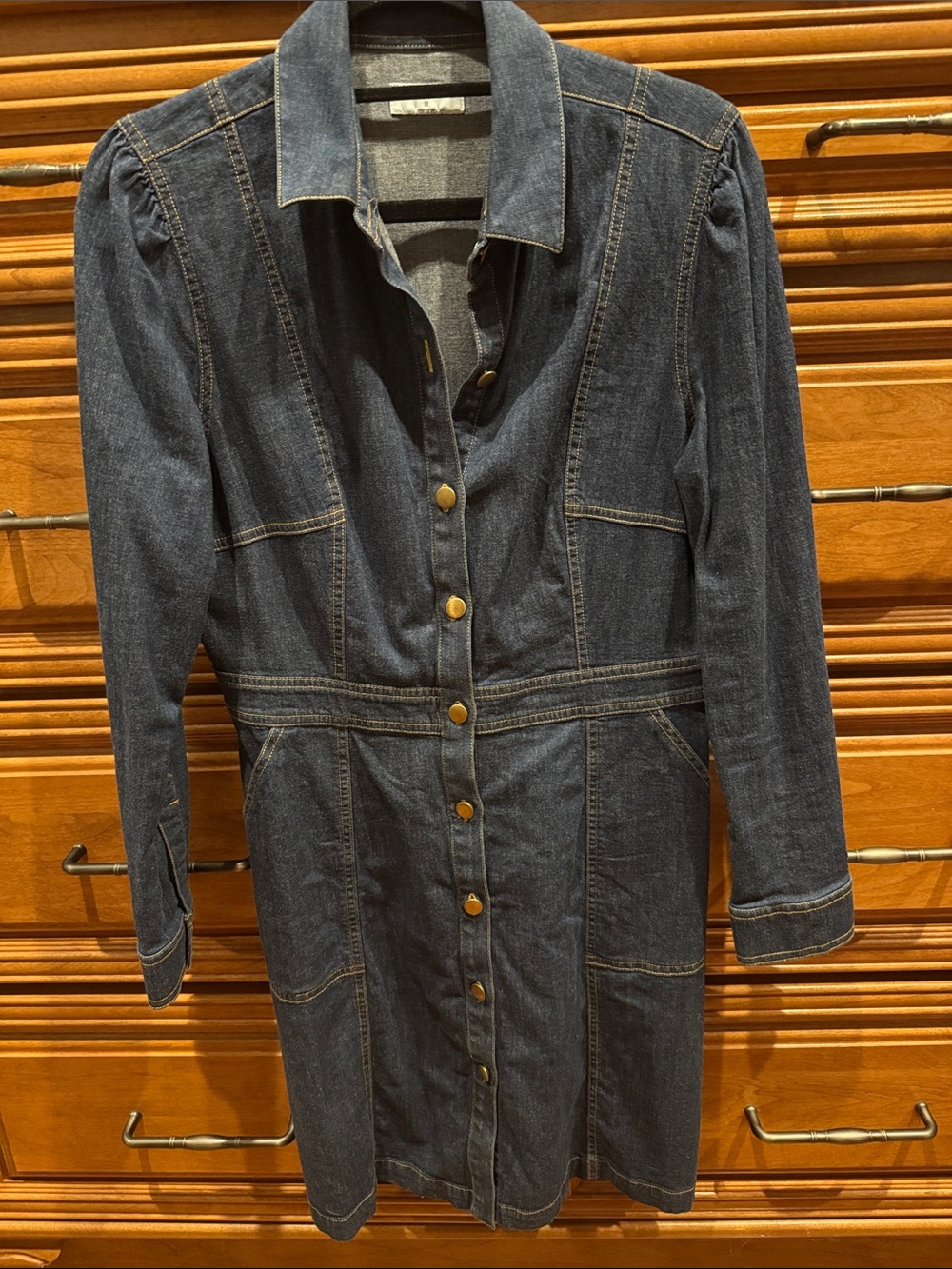 UNTUCKit Dark Blue Denim Button-Front Women’s Jean Dress